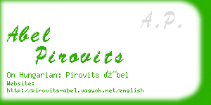 abel pirovits business card